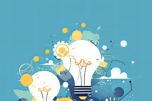 Collaborative exchange of ideas with bright visual concepts and innovation, an Illustration by AS photostudio