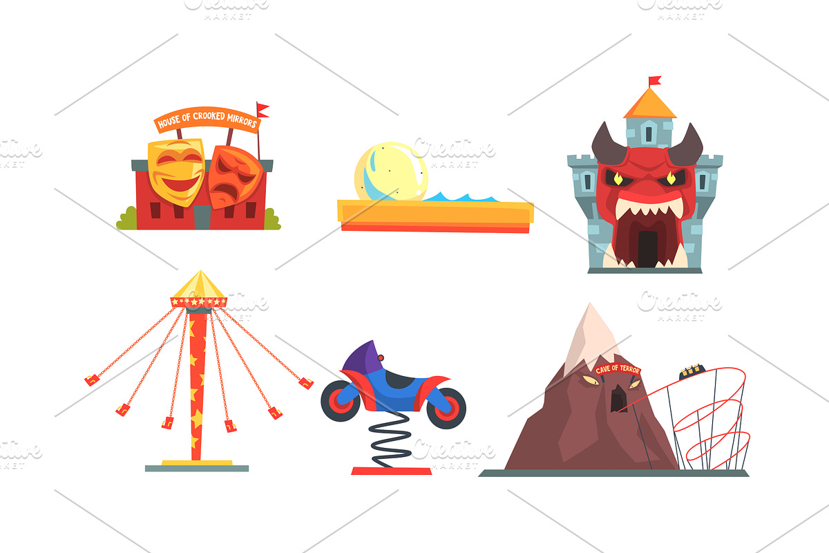Amusement Park with Family, an Object Illustration by TopVectors