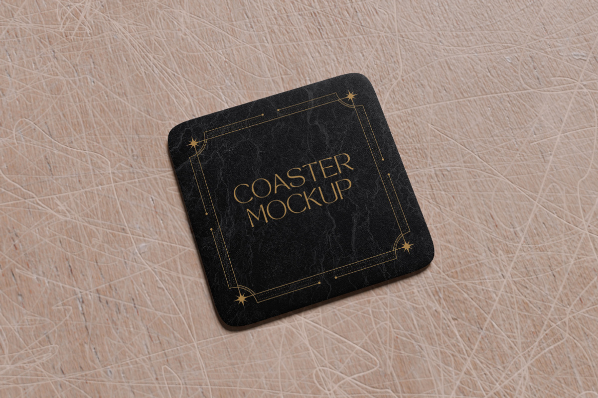 Square Coaster Mockup Bundle Set, an Advertising Mockup by Rielismee (Photo 3 of 5)