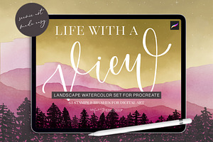 Procreate Landscape Watercolor Set