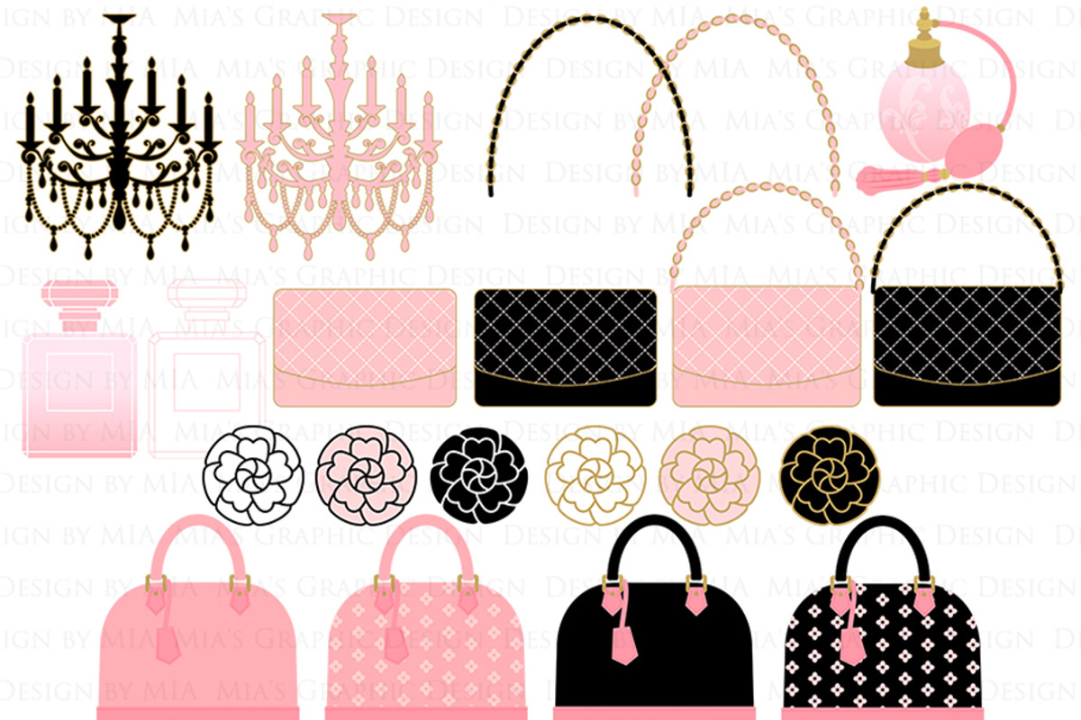 Paris Fashion Clipart+Pattern set, an Illustration by Mia's Graphic Design (Photo 5 of 10)
