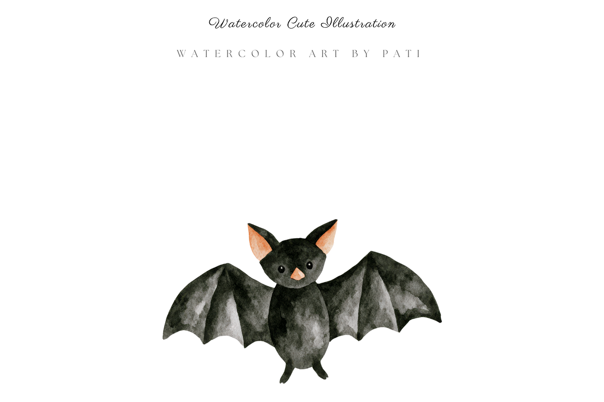 Watercolor Halloween Clipart Bundle, an Object Illustration by Pati Paints (Photo 9 of 11)