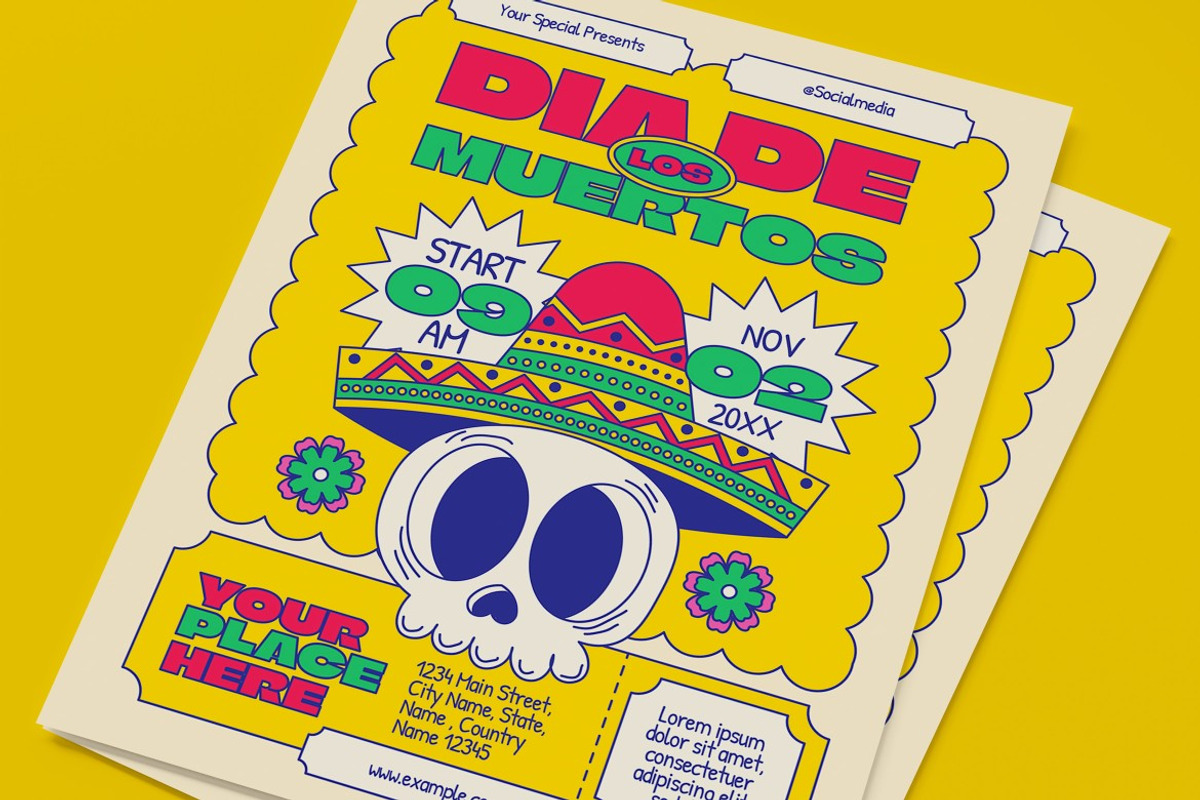 Dia De Los Muertos Flyer preview 2