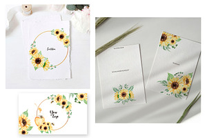 Watercolor Sunflowers, Honey & Bees