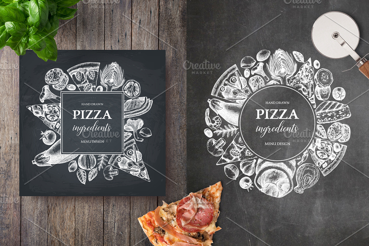 Hand-Drawn Pizza Ingredients Vectors, a Food Illustration by Yevheniia (Photo 11 of 14)