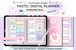 Cute Pastel Pink Digital Planner