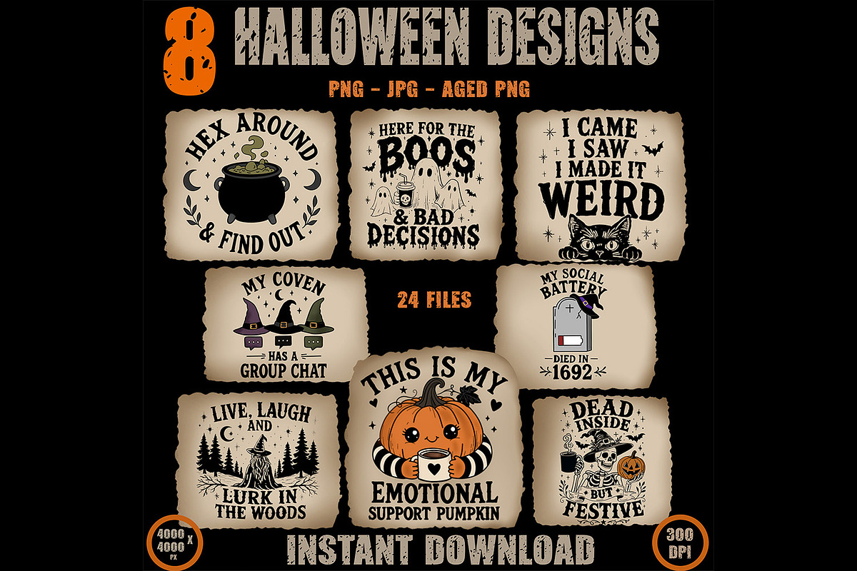 Halloween Bundle Funny Witchy, a Seasonal Illustration by Willow Paige Farms (Photo 1 of 14)