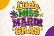 Glitter Little Miss Mardi Gras PNG, an Illustration by DreamCafeArt (Thumbnail 1 of 8)