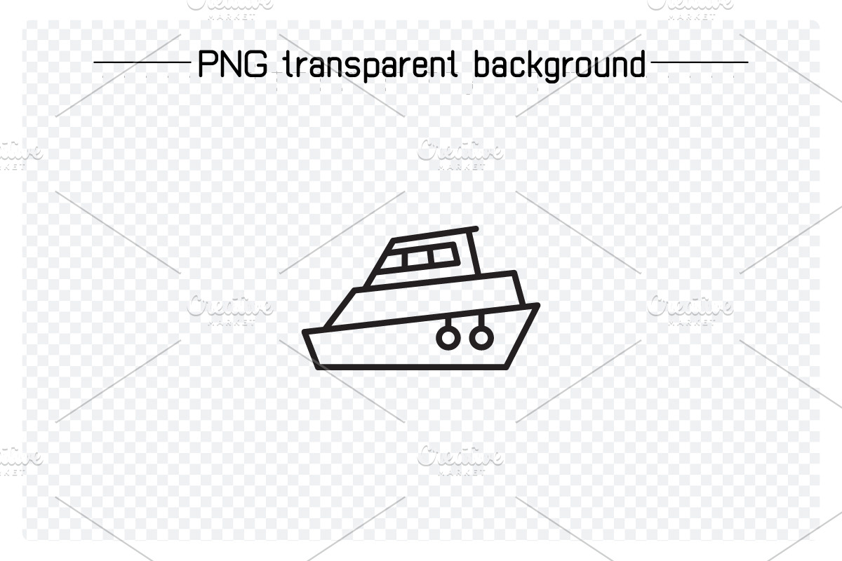 Ship and Boat Line Icons Set, an Outline Icon by Designfour (Photo 6 of 7)