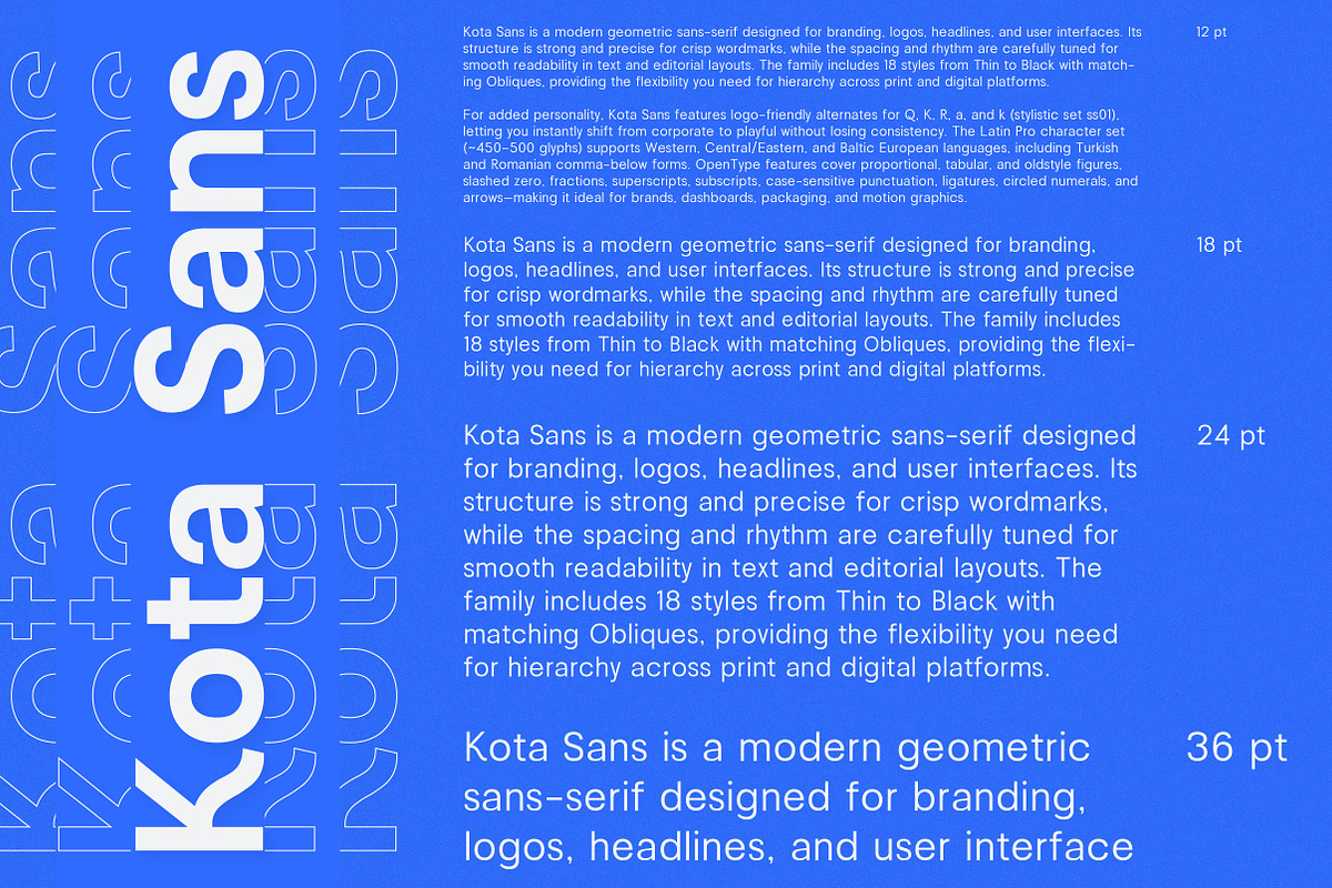 Kota Sans Modern Geometric Family, a Sans Serif Font by Lettertype Studio (Photo 11 of 15)
