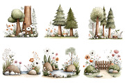 Watercolor Spring Scene Clipart, an Illustration by Designworld (Thumbnail 2 of 6)