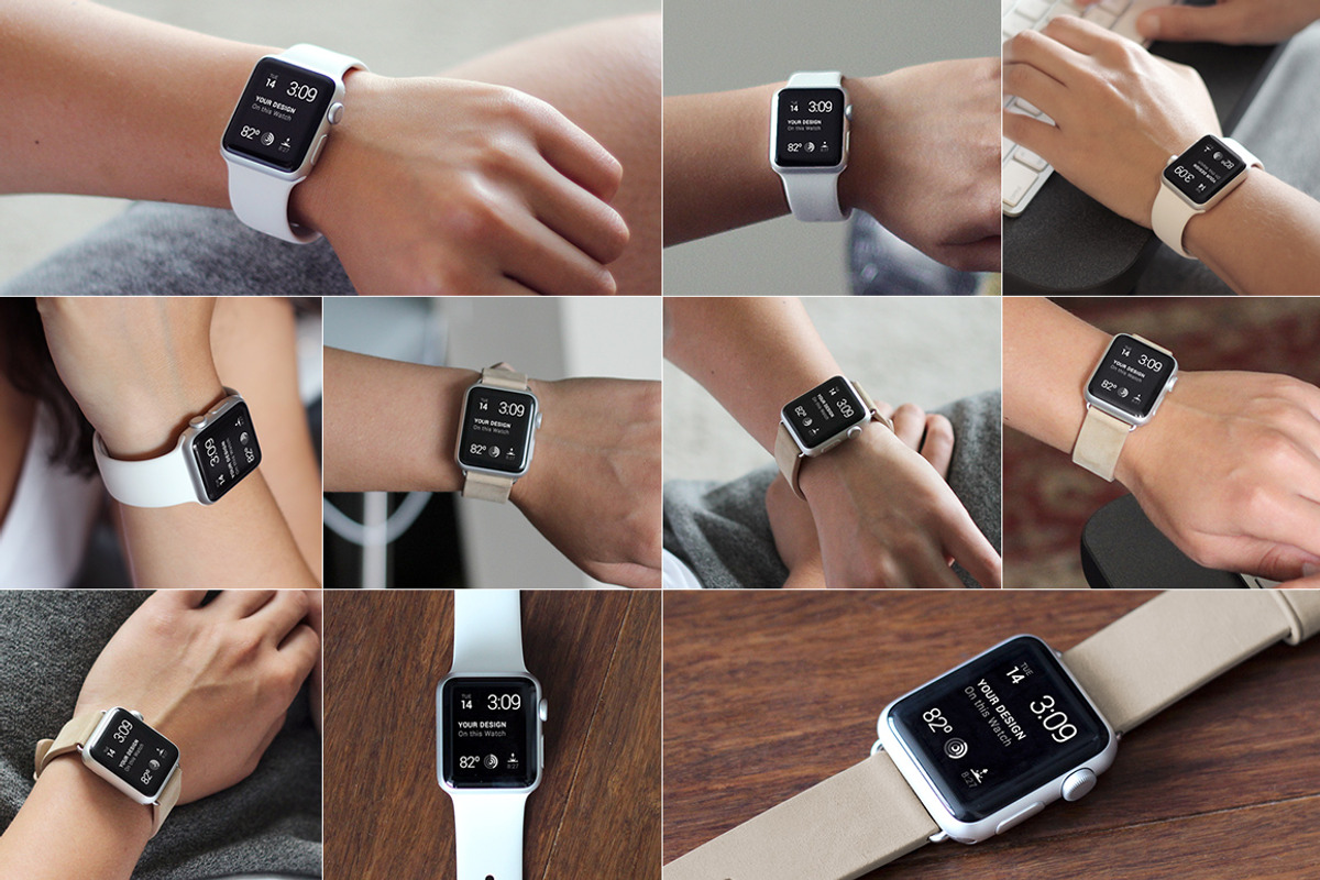 10 Real World Apple Watch Mockups, a Wearable Device Mockup by Medialoot (Photo 4 of 4)