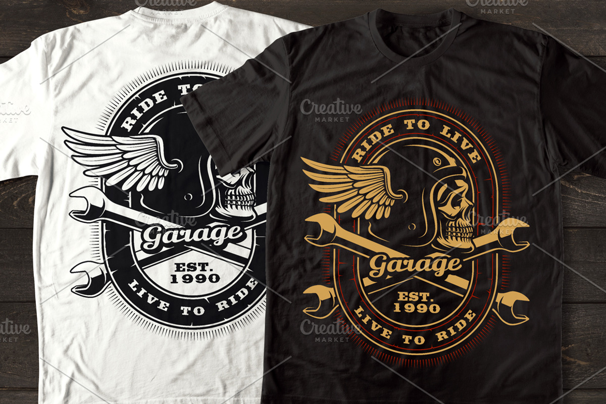 Biker Skull with Wing, an Illustration by Harry Kasyanov (Photo 2 of 3)