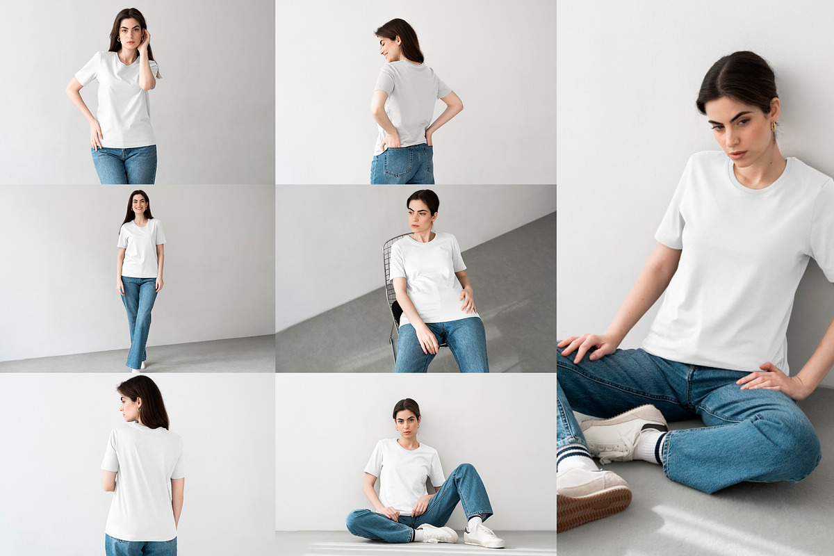 Woman T-Shirt Mockup Bundle, a Shirt Mockup by Moixo studio (Photo 9 of 10)