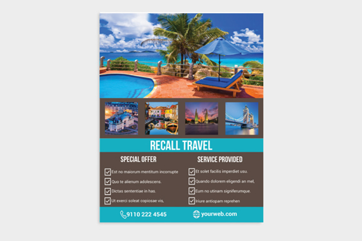Tour Travel Agency Flyer Template, a Flyer Template by PenciGraphics (Photo 2 of 3)