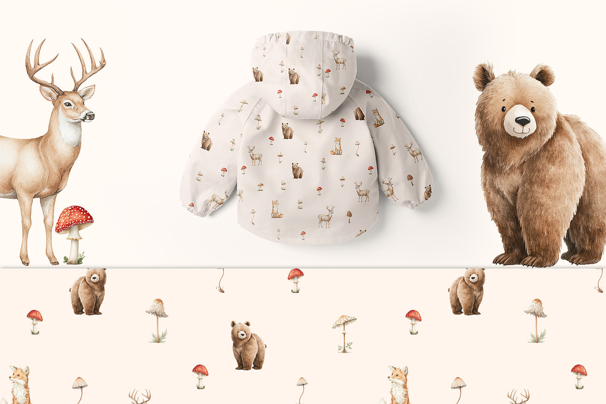 Woodland Forest fall animals clipart, an Animal Illustration by Pattern + watercolor (Photo 10 of 13)