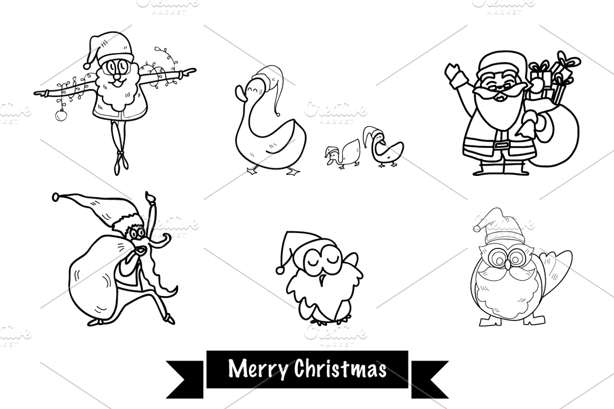 Hand drawn funny Christmas character, a Seasonal Illustration by Atthameeni (Photo 4 of 4)