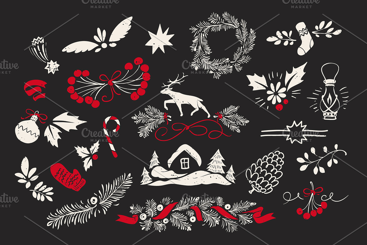 Christmas Hand-drawn Design Elements, a Decorative Illustration by Adiemus (Photo 3 of 8)