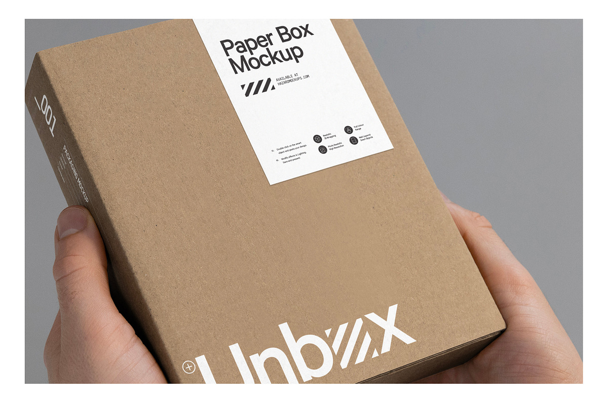 Cardboard Box Mockup, a Pens & Pencil Mockup by HAZARD MOCKUPS (Photo 7 of 9)