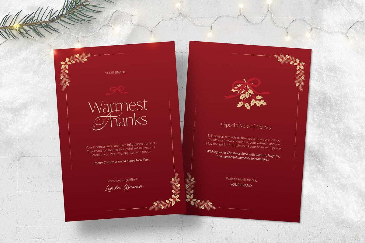 Christmas Thank You Card Template, a Card Template by BrandPacks (Photo 1 of 5)