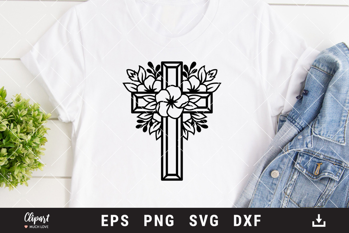 Religious Flower Crosses SVG files, an Object Graphic by ClipartMuchLove (Photo 2 of 7)