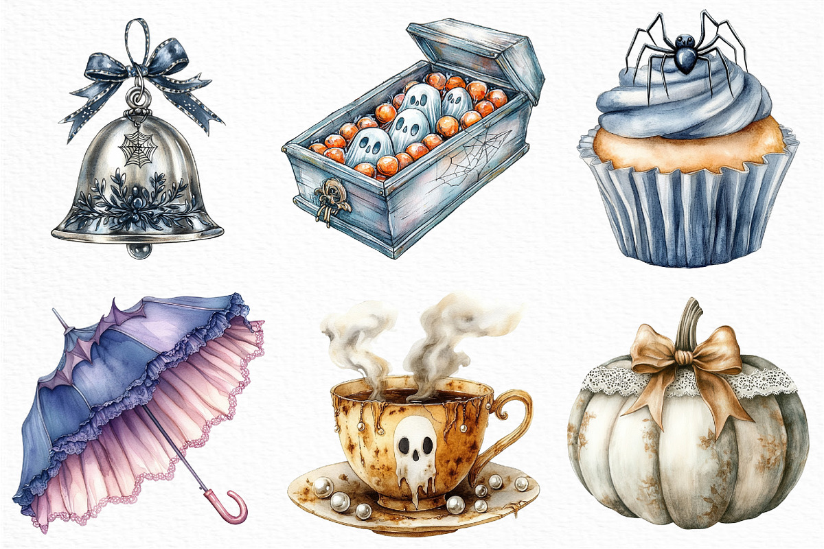Sepia Coquette Halloween Clipart, an Illustration by Craft Nest (Photo 2 of 6)
