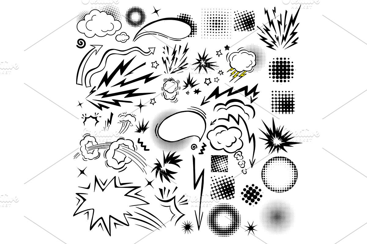Comic Book Graphic Elements Set, an Object Illustration by Nenahliadava Design