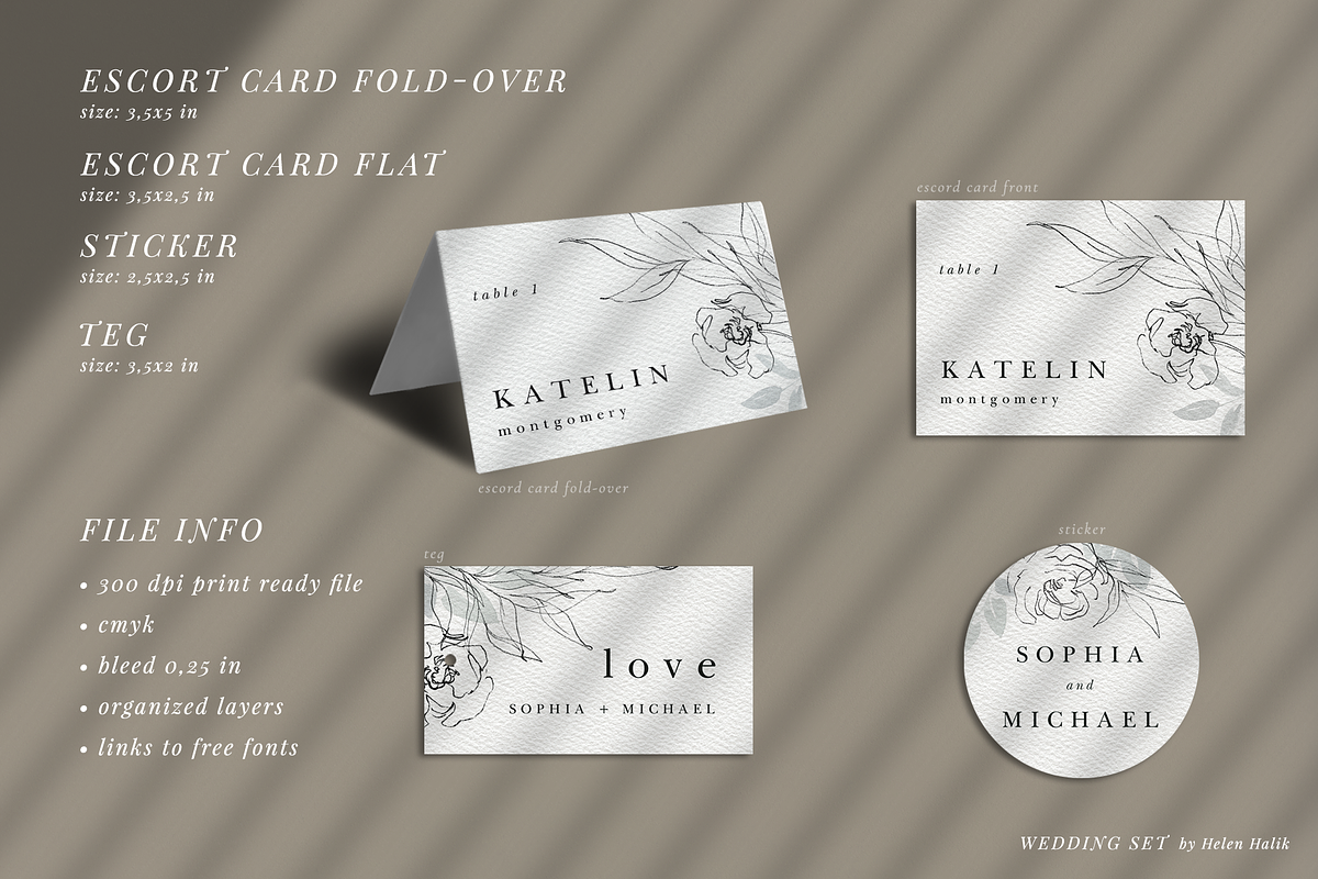 Refinement – wedding set, an Invitation Template by Helen Halik art (Photo 3 of 6)