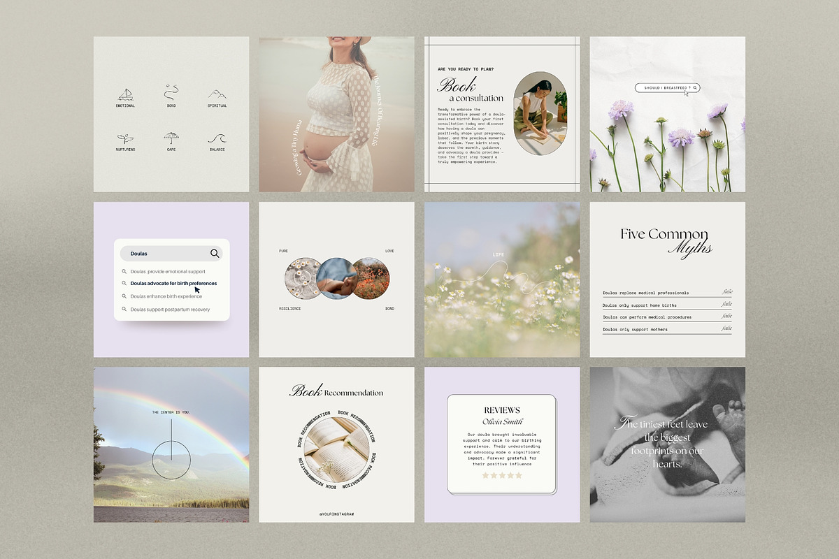 Doula Instagram Templates, a Social Media Template by Terraa Studio Design (Photo 6 of 7)