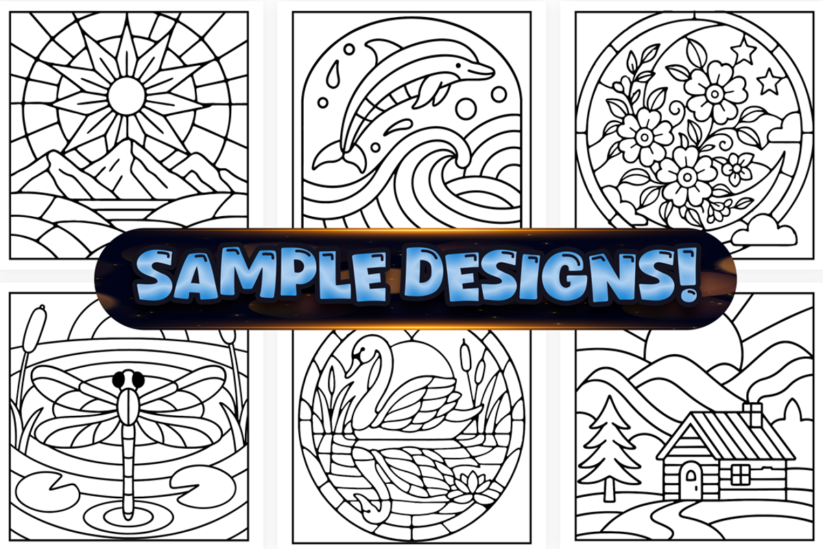 Easy Stained Glass Patterns Coloring, an Education Illustration by Craftsbeefy (Photo 2 of 4)