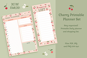 Cherry Planner & Shopping List, a Stationery Template by Nina Bered Illustration (Thumbnail 1 of 4)