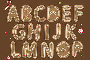 'Christmas Cookie'  vector alphabet