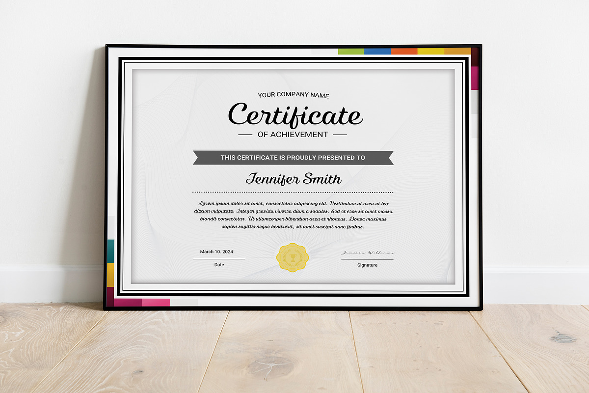 Certificate of Achievement, a Stationery Template by retrographix (Photo 3 of 4)
