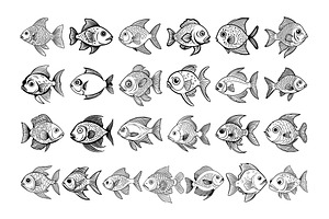 50 Fish Procreate Stamps Brushes