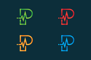 Pulse Line Letter P Logo