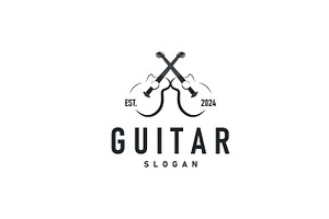 musical instrument guitar logo, a Branding & Logo Template by Maylianaw28