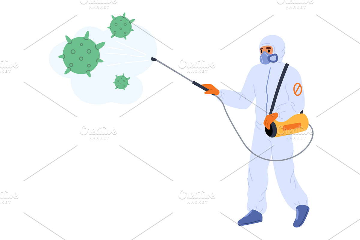 Man in special protective suit, a Person Illustration by Vectorbuum