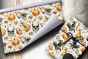 Halloween Skulls Seamless Patterns, an Illustration by NATASHA CHU (Thumbnail 4 of 8)