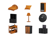 3D Furniture & Home Decor Pack, a Furniture 3D Model by Dudukbersama (Thumbnail 3 of 3)