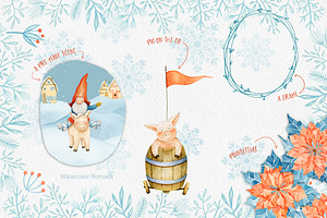 Christmas Gnomes Watercolor Winter