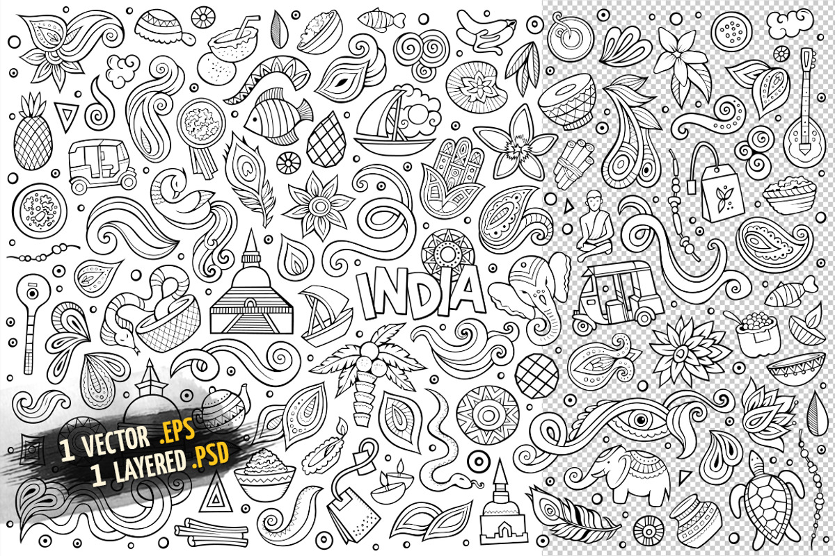India Objects & Elements Set, an Object Graphic by BALABOLKA (Photo 3 of 4)
