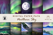 Watercolor Northern Sky, a Background Graphic by Pawsitively Aesthetic (Thumbnail 1 of 3)