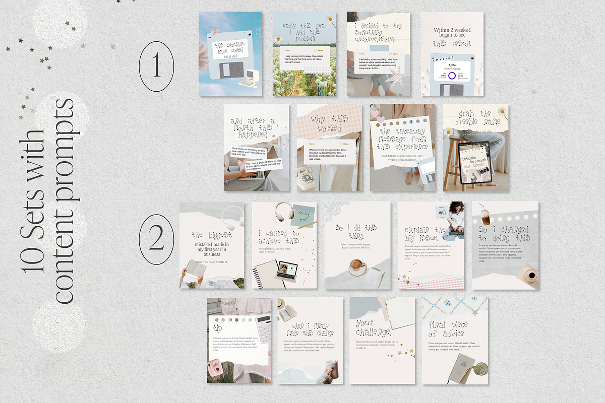 Whimsy Instagram Carousels Canva, a Social Media Template by Tabitha Emma (Photo 2 of 11)