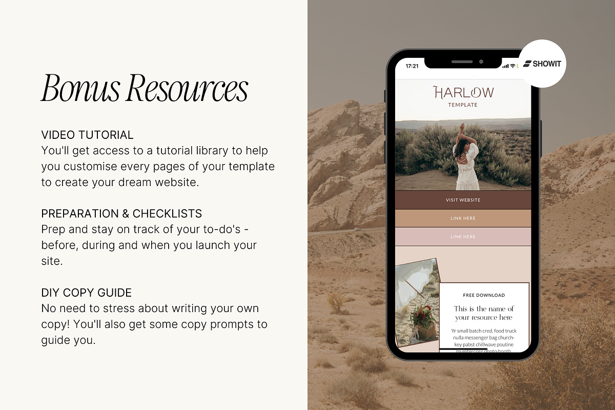 Harlow | Showit Website Template, a Landing Page Template by Helly Jo Creative (Photo 6 of 7)