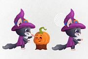 Cat - little wizard. Clipart. Vector, an Animal Illustration by VaraNa Art (Thumbnail 3 of 6)