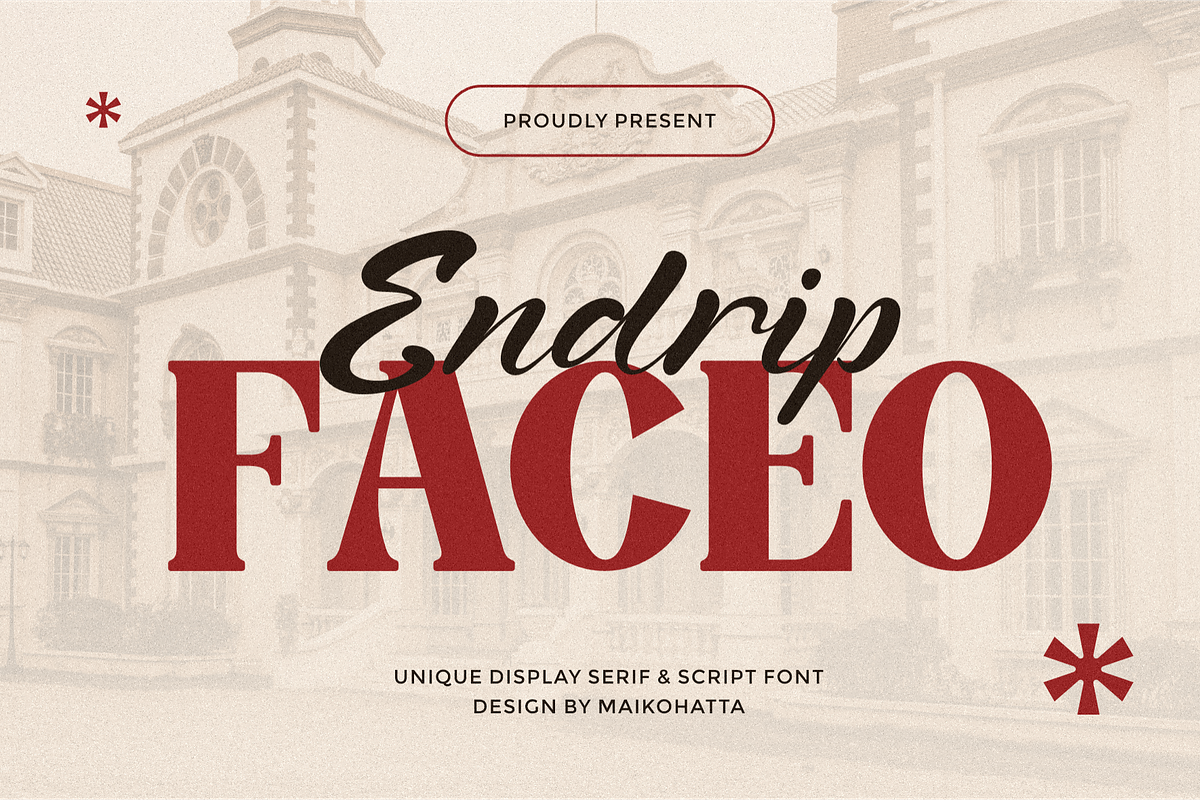 Endrip Faceo - Font Duo Typeface, a Serif Font by MaikoHatta (Photo 1 of 8)