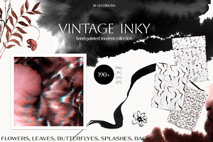 Vintage Ink- Flowers & Backgrounds