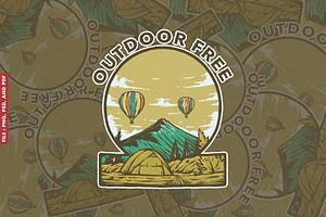 Outdoor Free Badge Illustration