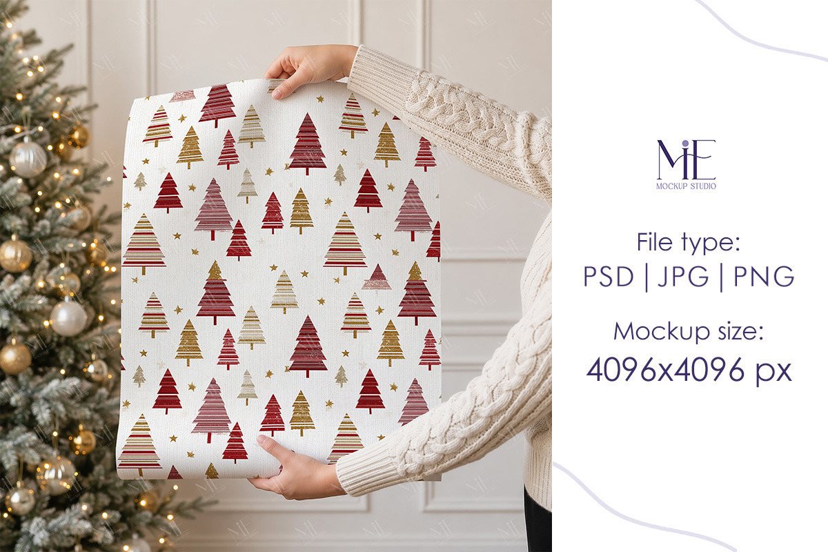 Wrapping Paper Mockup Gift Wrap, an Advertising Mockup by Mie Mockup Studio (Photo 5 of 8)