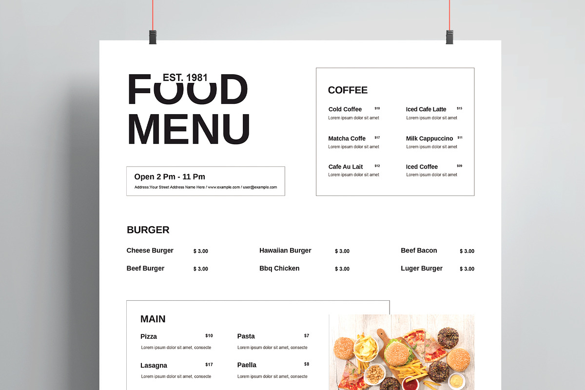Modern Restaurant Menu Design preview 2